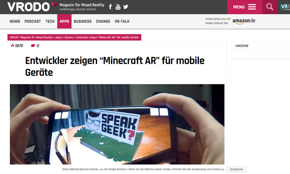 Entwickler zeigen “Minecraft AR” für mobile Geräte
