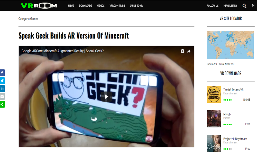 Speak Geek Builds AR Version Of Minecraft